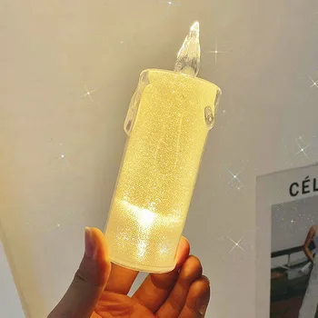 светодиодные хрустальные свечи творческие романтические электронные свечи для защиты глаз фантазийные украшения для Рождества День рождения Свадьба