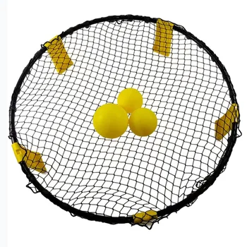  Набор для игры в спайкбол Мини Пляжный волейбол Круглая сетка с 3 мячами для взрослых Детская команда На открытом воздухе Спорт Газон Фитнес Оборудование