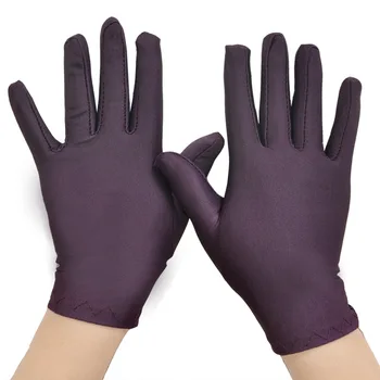 1 пара Летние короткие перчатки из спандекса для женщин Солнцезащитный крем Тонкие эластичные перчатки для рук Варежки Эластичные велосипедные вождения Сексуальная нарядная перчатка