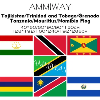 AMMIWAY Любой размер Таджикистан Тринидад и Тобаго Гренада Танзания Маврикий Намибия Всемирный национальный одиночный двойной флаг и баннер