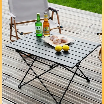 Складной походный стол Сверхлегкий портативный складной обеденный стол на открытом воздухе Высокопрочный алюминиевый сплав для вечеринки в саду Пикник Барбекю