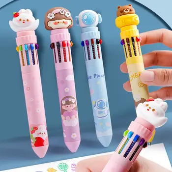 Креативный подарок Школа Канцелярские принадлежности Симпатичные канцелярские товары 10 цветов Шариковая ручка Многоцветная ручка Нейтральная ручка