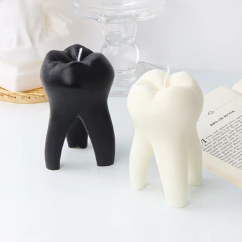 большой 3D форма зуба силиконовая форма для свечей абстрактная ремесло ароматический торт шоколад изготовление смолы гипсовый орнамент плесень домашний декор