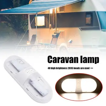 48 светодиодный потолочный светильник 12 В купольный светильник с 2 переключателями для автодома RV Boat Caravan