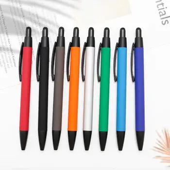  Soft Touch Прорезиненная ручка Лазер Пользовательский логотип Металлическая шариковая ручка