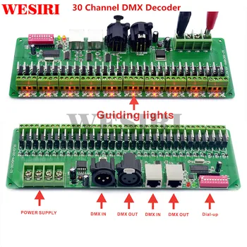 30 Канальный DMX 512 RGB Контроллер 30CH DMX RGB Светодиодная лента Декодер Диммер Драйвер DC9V-24V