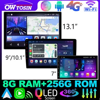 Owtosin QLED 1280 * 720 Универсальный 2 din Android 13 8 + 256G Авто Радио Мультимедийный плеер Авто Стерео Carplay GPS Навигационное головное устройство