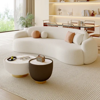 Угловые изогнутые диваны для гостиной Современный дизайнер Ленивые пуховки Диваны для гостиной Пол Расслабляющий Woonkamer Banken Мебель для дома FG28