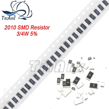 100 шт. 2010 SMD Чип-резистор 3/4 Вт 5% Резисторы 0R - 10M 0 10 100 220 470 Ом 0R 10R 100R 220R 470R 1K 2.2K 4.7K 10K 100K 1M 10M