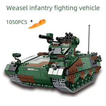 Новое поступление Немецкие военные строительные блоки WW2 Weasel Боевая машина пехоты Кирпичи Блоки Игрушки для мальчиков Развивающие игрушки