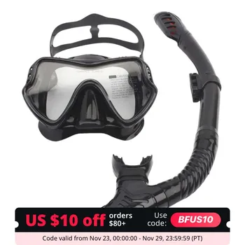  Новая профессиональная маска для подводного плавания Набор трубок для плавания Очки для подводного плавания Маска для подводного плавания Легкая и удобная Взрослый унисекс