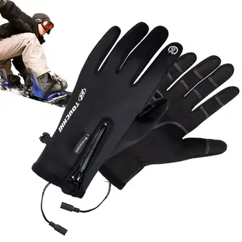  Перчатки с электрическим подогревом Лыжные перчатки с сенсорным экраном Лыжные перчатки для холодной погоды USB Перезаряжаемые Зимние Термальные Водонепроницаемые Ветрозащитные Грелки для рук