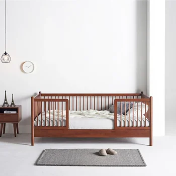 Скандинавский бук Детские кровати для гостиной Детская сращенная большая кровать с перилами Детская кровать Light Роскошная простая кровать для детей