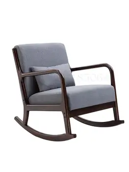 Nordic Кресло-качалка из массива дерева Ленивый диван Одноместное кресло-качалка Кресло-качалка Домашний сон Балкон Мягкое кресло