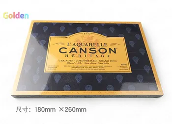Canson Heritage Range Четырехсторонний акварельный блокнот с герметиком 300 г чистой хлопковой акварельной бумаги средней толщины 20 листов / книга