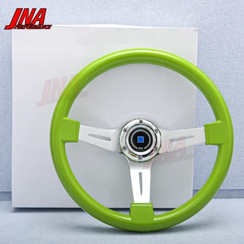  Зеленый тюнинг-колесо ABS для реального автомобиля / симулятора ПК Спортивное рулевое колесо с хромированными спицами PC-ST16