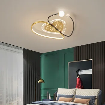 Полностью медный свет для гостиной Роскошный минималистичный потолочный кольце Спальня Светодиодная лампа для гардероба Пакет