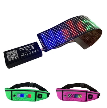 Bluetooth Программируемый гибкий светодиодный модуль 12 * 48 пикселей Мягкий тонкий дисплей Носимый экран для светодиодной шляпы Сумка Футболка Маска для лица DIY