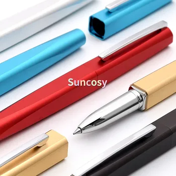 KACO SQUARE Serise Высококачественная алюминиевая ручка-роллер с серебряным зажимом 0,5 мм черный стержень, металлические шариковые ручки для письма в подарок