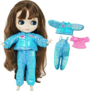 BJDBUS 1 комплект Наряд куклы Теплое пальто Костюм Симпатичные зимние брюки T-shit Повседневная одежда для Блайт Кукла Аксессуары 11,5-дюймовая детская игрушка