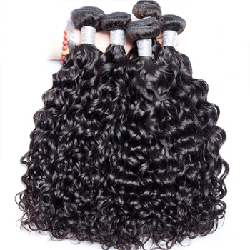 100% необработанный малайзийский Remy Человеческие волосы Плетение Наращенные влажные и волнистые пучки волос Cheveux Humain 10A Water Wave Bundle Предложения