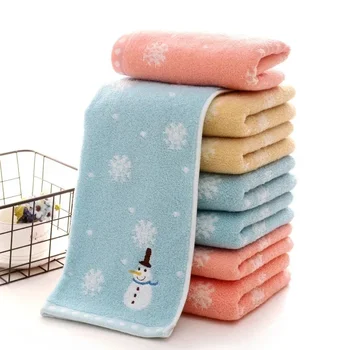Рождественское полотенце для рук для лица для детей 100% хлопок снеговик стиральная ткань домашние полотенца ванная комната новогодний рождественский подарок