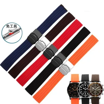 Новая распродажа Универсальный силиконовый резиновый ремешок для часов 16 18 20 22 24 мм Черный, Красный, Коричневый, Синий, Мягкий ремешок, подходящий для TAG OMG Seiko Brands Watch