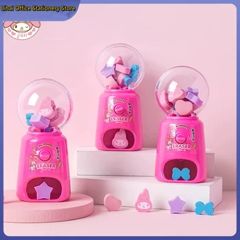 Подлинный ластик Sanrio Hello Kitty My Melody 5/15pcs Kawaii Канцелярские принадлежности Twisted Egg Mini Fun Eraser Студенты Изысканные подарки для обучения