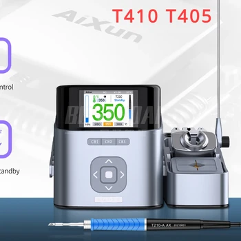 JC Aixun T405 T410 Интеллектуальная паяльная станция Светодиодный дисплей с электрическим паяльником T115 / T210 для ремонта BGA мобильных телефонов