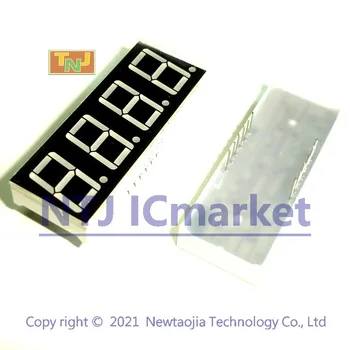 10 шт. 4-значный 0,56-дюймовый 7-сегментный светодиодный дисплей, красный или зеленый, общий анод или катод, 4 бита, 12 контактов