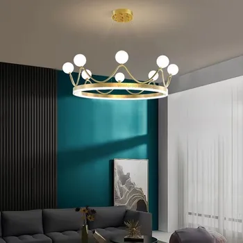 2023 Winfordo Современный светодиодный подвесной светильник Потолочная люстра Освещение с дизайном короны для гостиной Детский декор спальни