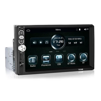 7-дюймовый однотонный видеомультимедийный плеер с физическими кнопками Carplay Android Auto Bluetooth-совместимый Mirrorlink FM USB AUX