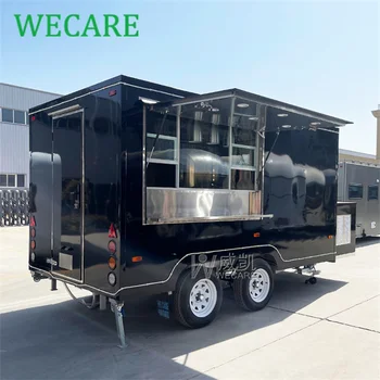 WECARE Коммерческий трейлер кафе-бара для мороженого Мобильная кухня Трейлер для фаст-фуда Фургон с едой, полностью оборудованный печью для пиццы на гриле