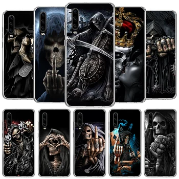 Grim Reaper Skull Skeleton Чехол для Huawei P30 P40 P20 P10 Lite Чехол для телефона Mate 20 10 Pro Y5 Y6 Y7 Y9 P Smart Z 2019 Прозрачный Shel