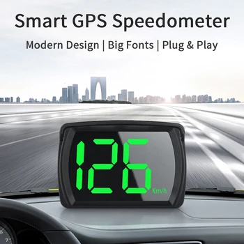 Универсальный автомобильный HUD Y03 Проекционный дисплей Спидометр GPS 2,8 дюйма Большой шрифт Цифровой измеритель скорости Часовой датчик Автомобильные аксессуары
