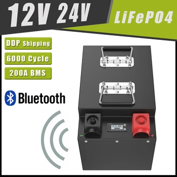 12 В 24 В 100 Ач 200 Ач 300 Ач LiFePo4 Батарея Bluetooth BMS Grand A Cells Литий-железо-фосфат для RV Солнечное хранение вне сети