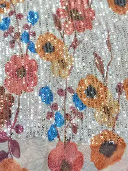 оптовая продажа африканской ткани 2023 Новейшая красочная индийская ткань сари Высококачественное свадебное платье из тюля с принтом 3D с пайетками YY