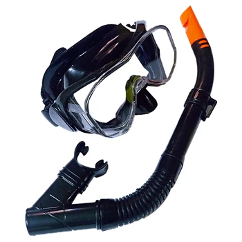 Маска для дайвинга Маска для подводного плавания с широким углом обзора Очки для дайвинга с системой дыхания Dry Top Регулируемое оголовье Снаряжение для дайвинга