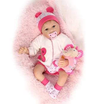 NPKCOLLECTION 55CM Bebes Reborn Doll Lifelike Soft Silicone Reborn Baby Dolls Игрушки для девочек Подарок на день рождения Модные детские куклы