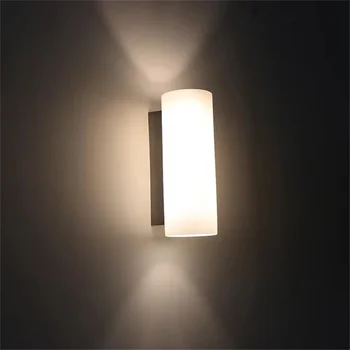 Настенные светильники Современные простые прикроватные лампы для спальни 2PCS * E14 Держатель Лестница Коридор Свет Алюминиевая лампа Корпус Стеклянный абажур