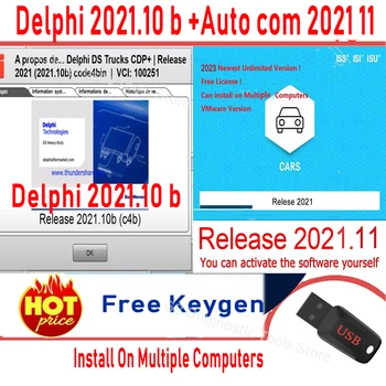 Последнее обновление Autocom 2021.11 + Delphi 2021.10 B с Keygen Установите инструменты диагностики автомобиля Delphis VD Ds150 CDP