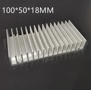  горячая алюминиевая охлаждающая подставка для радиатора радиатора для светодиодного чипа высокой мощности IC Радиатор радиатора для светодиодного светильника COB 100 * 18 * L50 мм