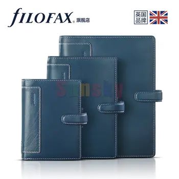 Filofax HolbornA7 A6 A5 Органайзер синий, зернистая кожа буйвола, красивый и элегантный дизайн Роскошная контрастная строчка