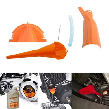 Оранжевый мотоцикл Жидкость Сцепление Заполнение Воронка Масло Заполнение Воронка Инструмент Полуконусообразная форма PP для Harley Evolution Dyna Touring