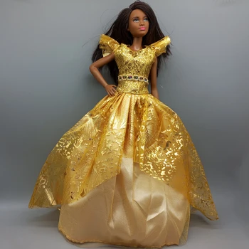 Подходит для 30 см Кукла Барби Золотое свадебное платье Аксессуары для куклы Подарок на день рождения для девочек