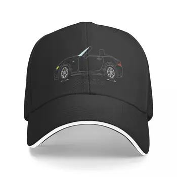 Новый блестящий черный NC Miata Боковой вид Бейсболка Забавная шляпа Дизайнерская шляпа Регби Бейсболка Мужчины Женщины
