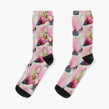 Trixie Mattel Pride Гитара Акварельные носки противоскользящие футбольные носки велосипедные носки Женские носки Мужские