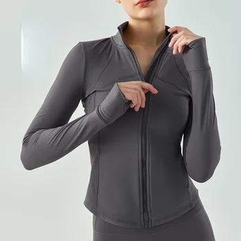 AL логотип осень и зима утеплитель плюшевая спортивная куртка утолщенный костюм для йоги застежка-молния фитнес мотоцикл женский
