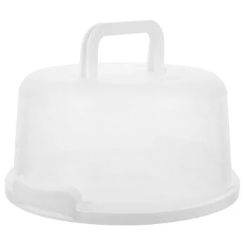 Круглая подставка для торта Портативный держатель для торта Пластиковый держатель для торта Контейнер для транспортировки торта Ручка крышки Купол Пирог Заставка Кекс