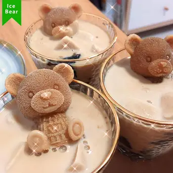Силиконовая форма 3D в форме медведя Производитель кубиков льда Форма для шоколадного торта Форма для теста для кофе Молоко Чай Помадка Виски Лед Плесень